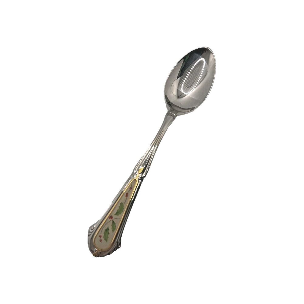 Lenox Holiday Holly & Berry Place Spoon Stainless 18/10 Flatware Vietnam NOS VTG